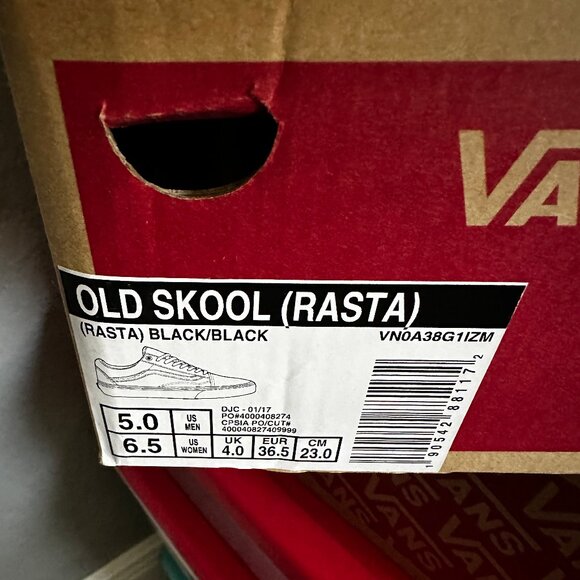 Vans Old Skool Rasta Black/Black - Picture 3 of 7